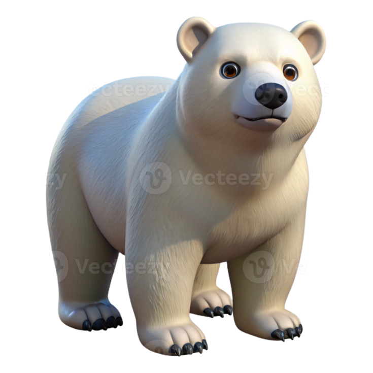 a white polar bear standing on its hinds