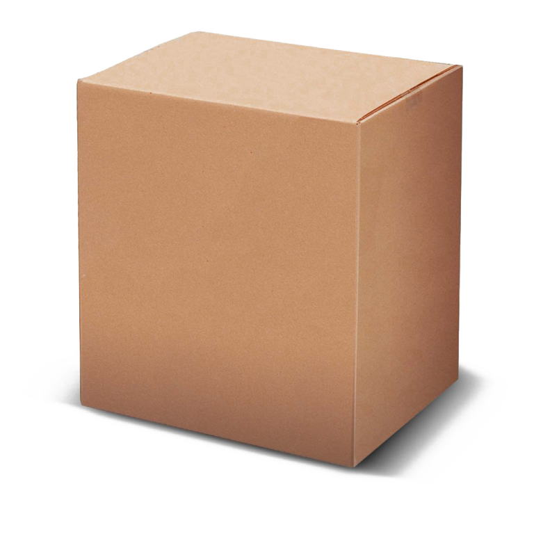 a brown cardboard box on a white background