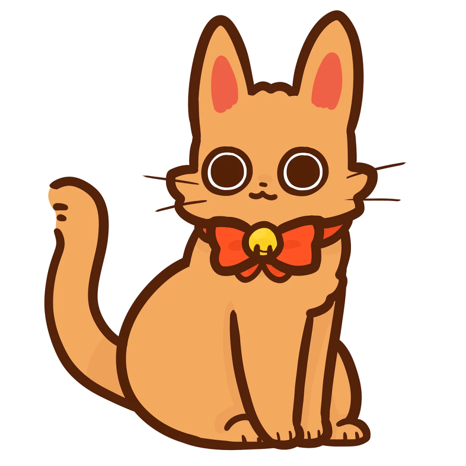 a cartoon cat wearing a bow tie