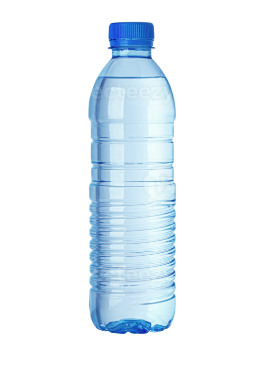 a bottle of water on a white background