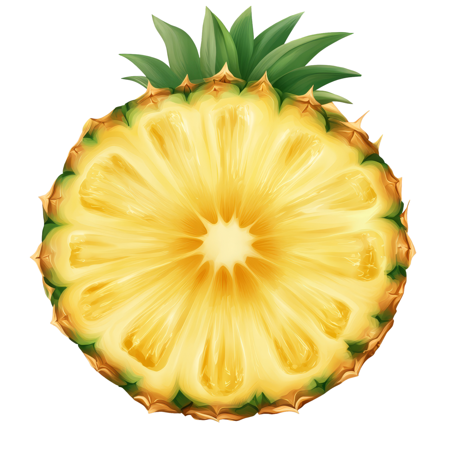 a pineapple cut in half