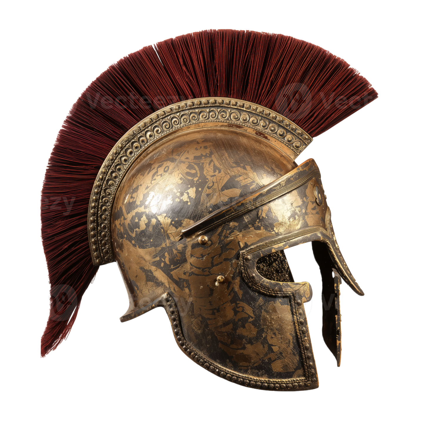 a roman helmet on a white background