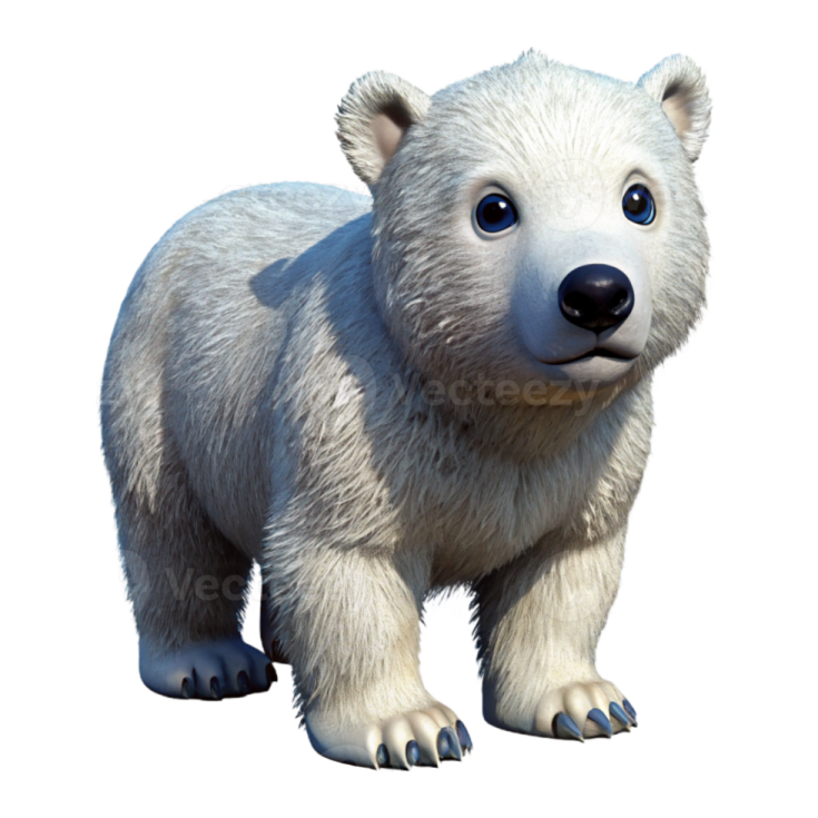 a white polar bear standing on its hinds