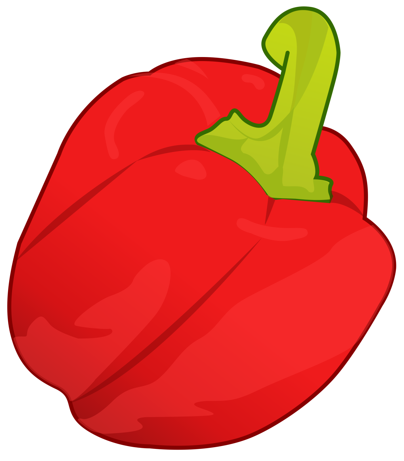 a red pepper on a white background