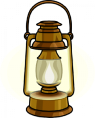 a brown and white lantern on a white background