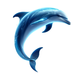 a pair of dolphins in the water
