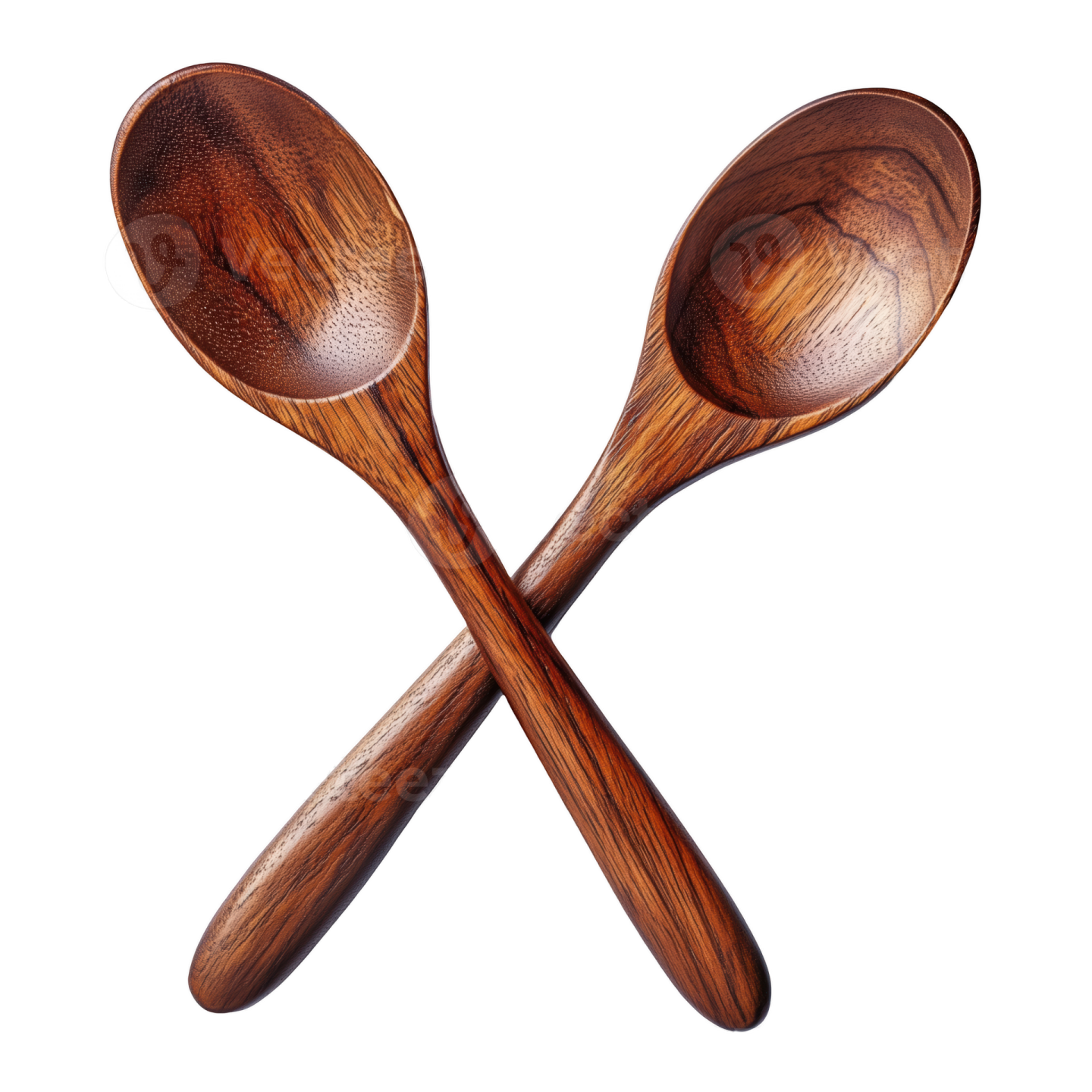 two wooden spoons on a white background