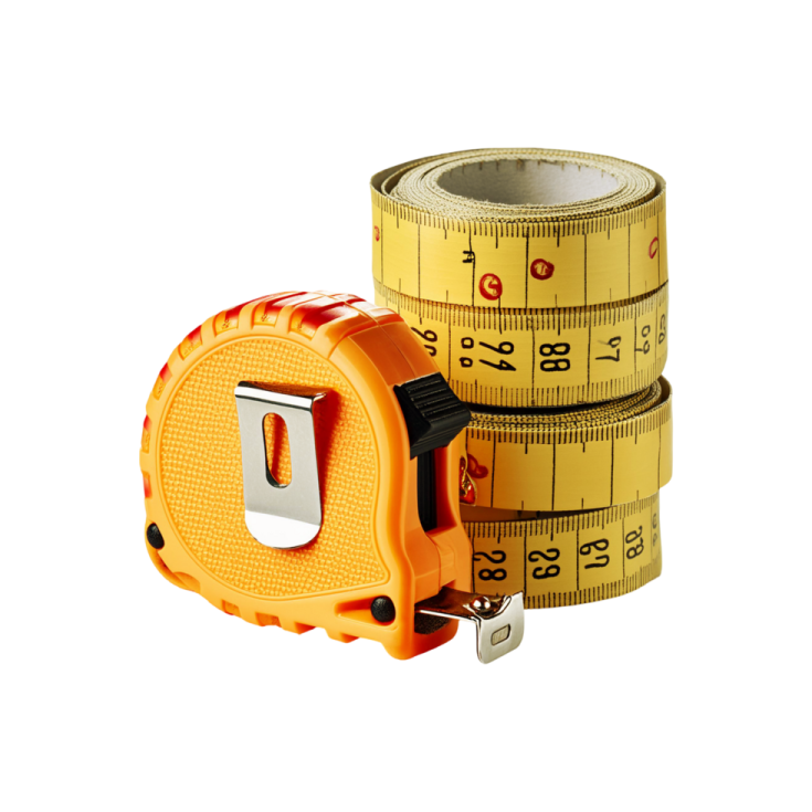 a measuring tape next to a tape