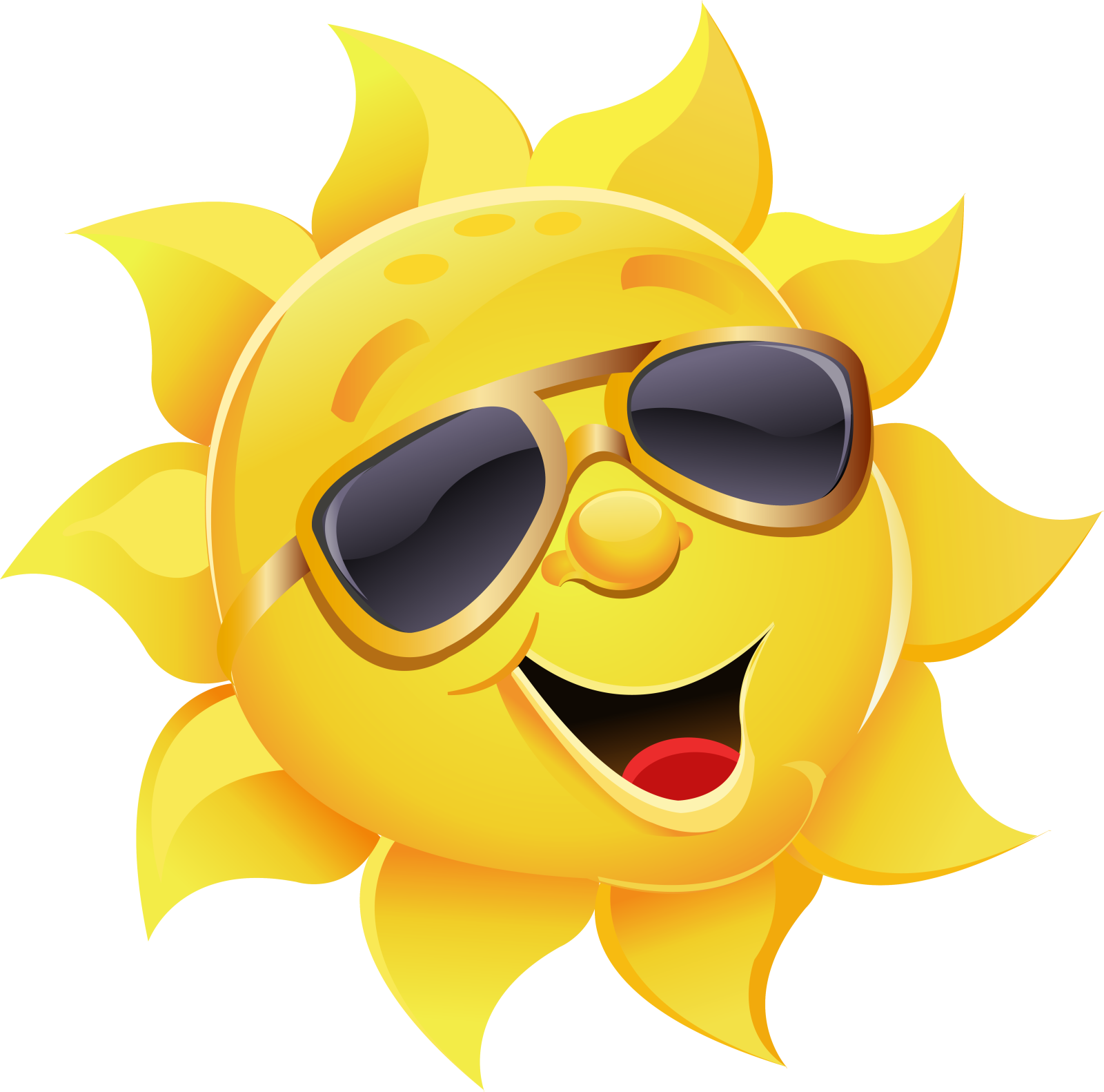 a smiling sun wearing sunglasses