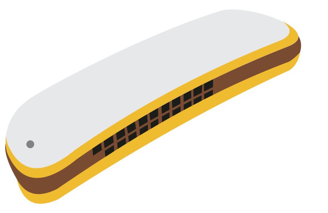 an illustration of a white and yellow guitar bridge