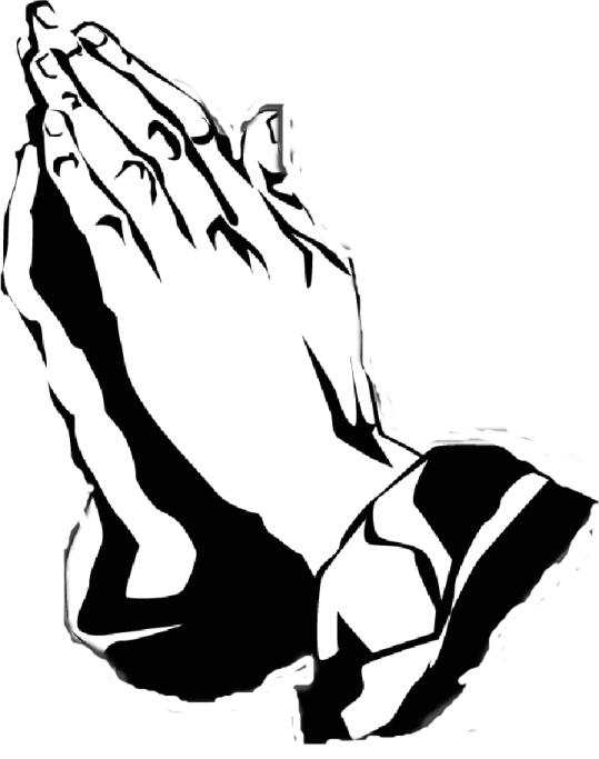 a black and white drawing of a praying hands