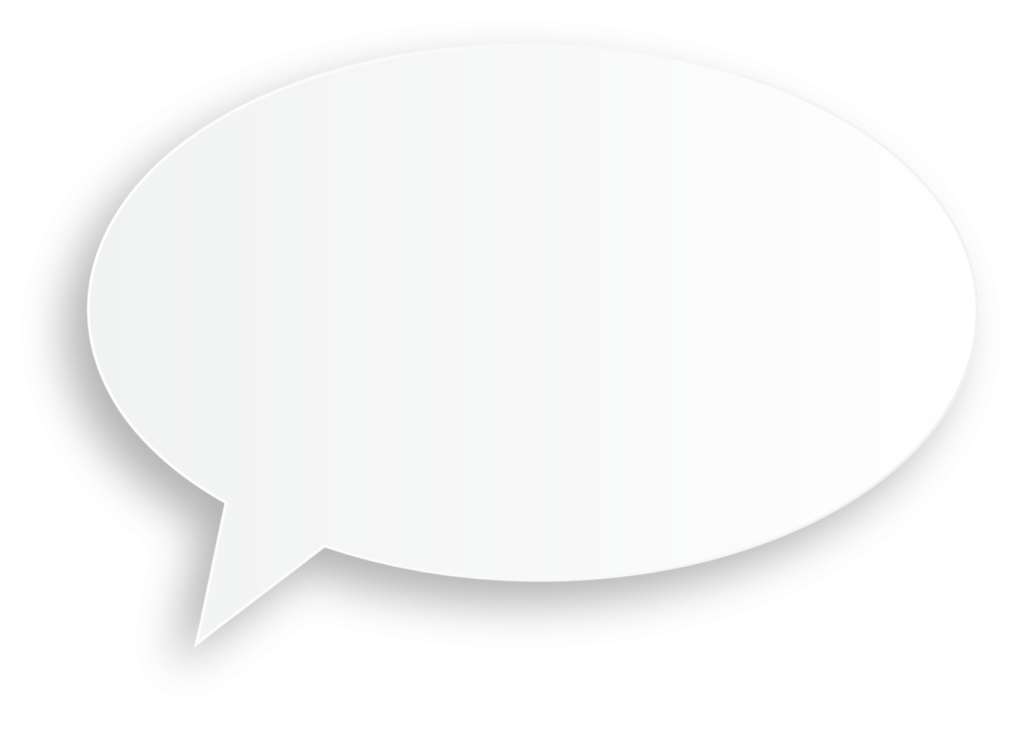 a blank speech bubble on a white background