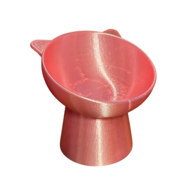 a pink colored stool on a white background