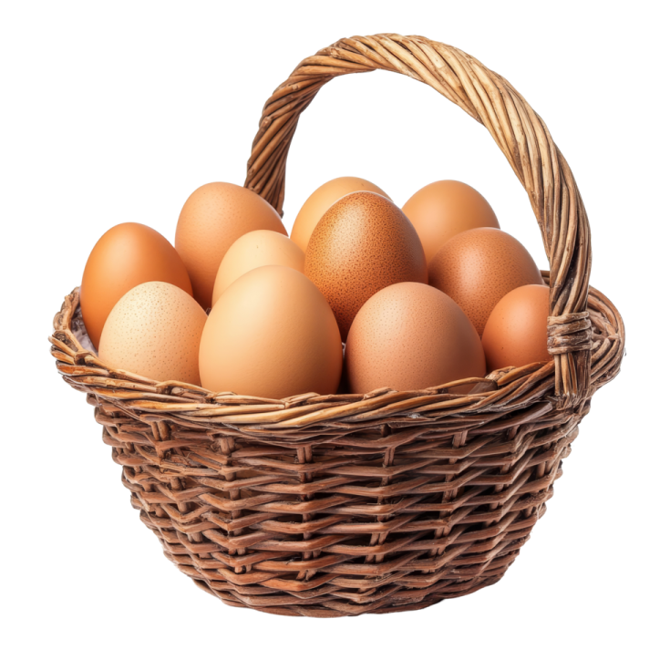 a basket full of eggs