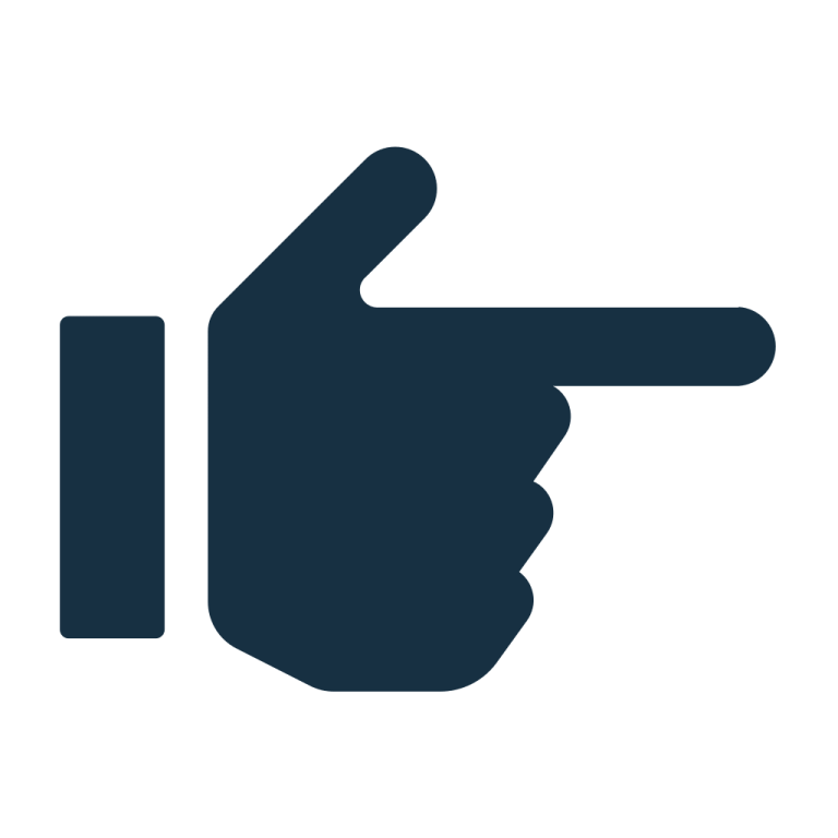 a hand pointing to the right