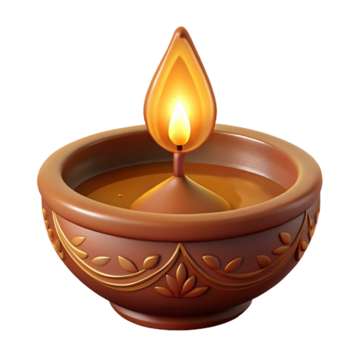 an oil lamp with a candle in it