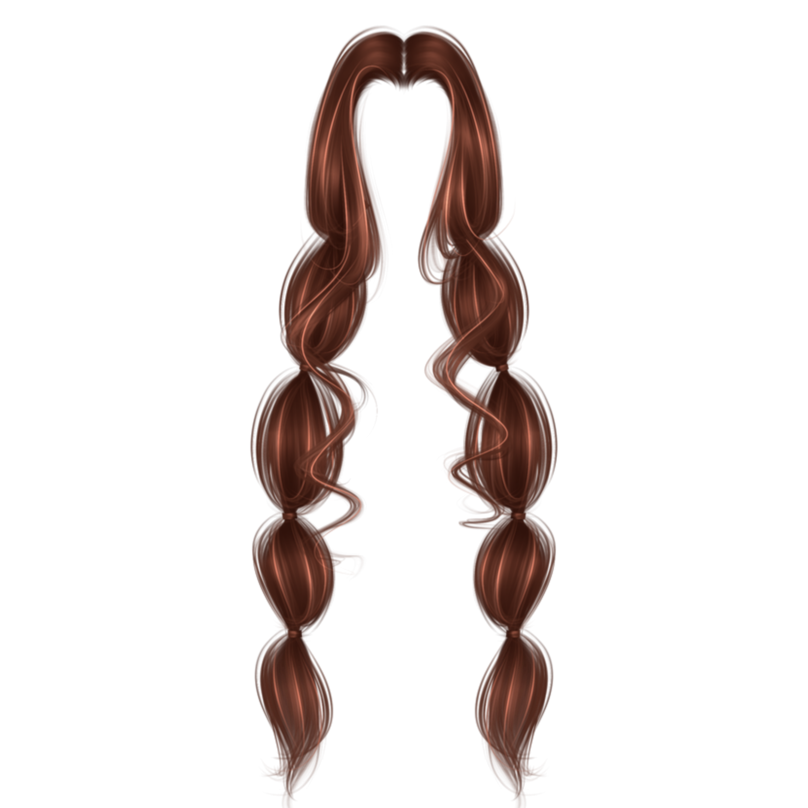 a drawing of a ponytail with long brown hair