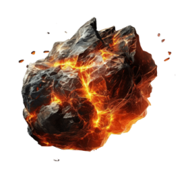 a ball of fire on a white background