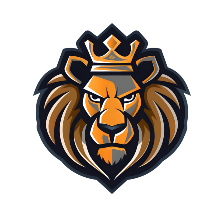 a lion with a crown on his head