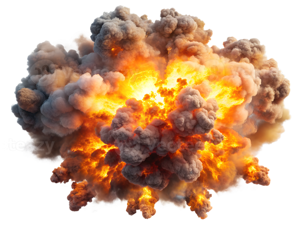 a large explosion of smoke on a white background