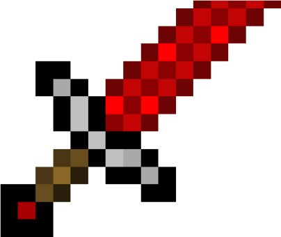 an image of a sword with red and black squares on it
