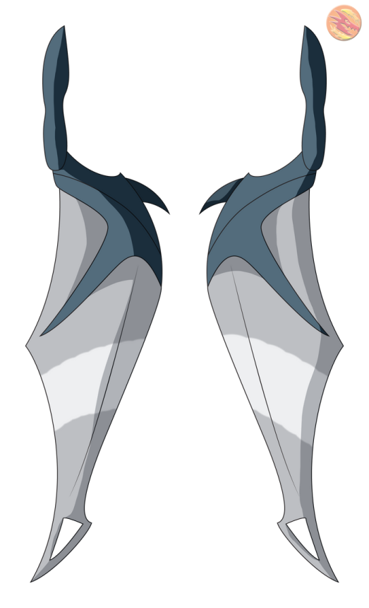 a pair of shark fins