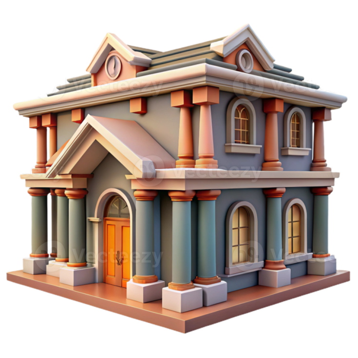 a small house on a white background