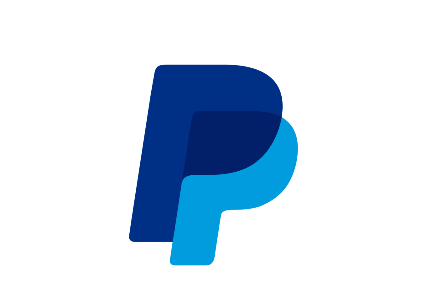 a blue letter p logo on a white background