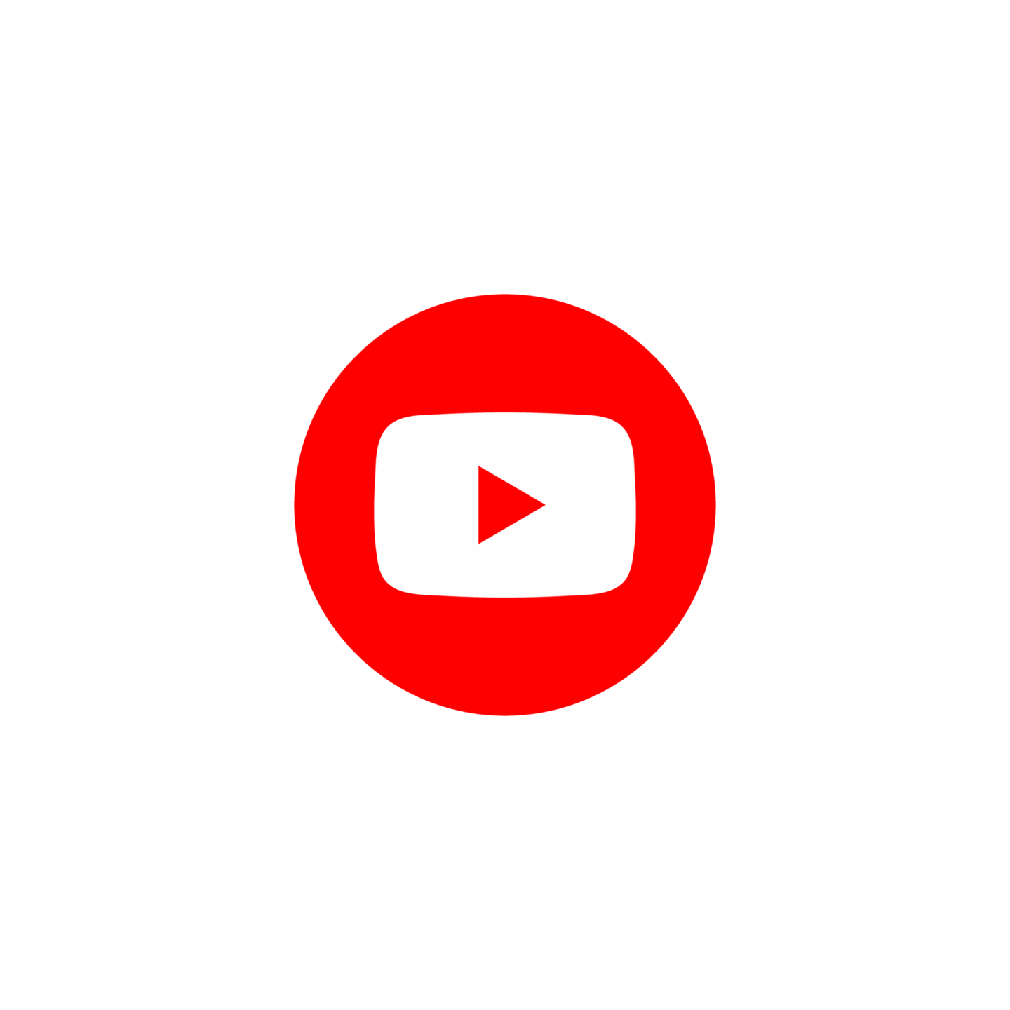 a red circle with the youtube logo on it