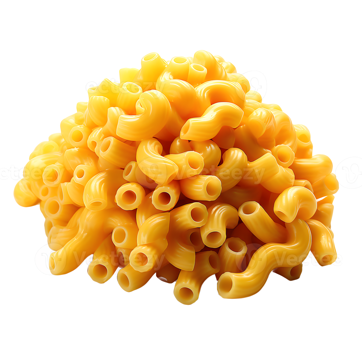 a pile of pasta on white background