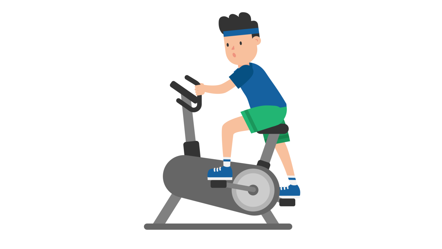 a man riding an exercise bike