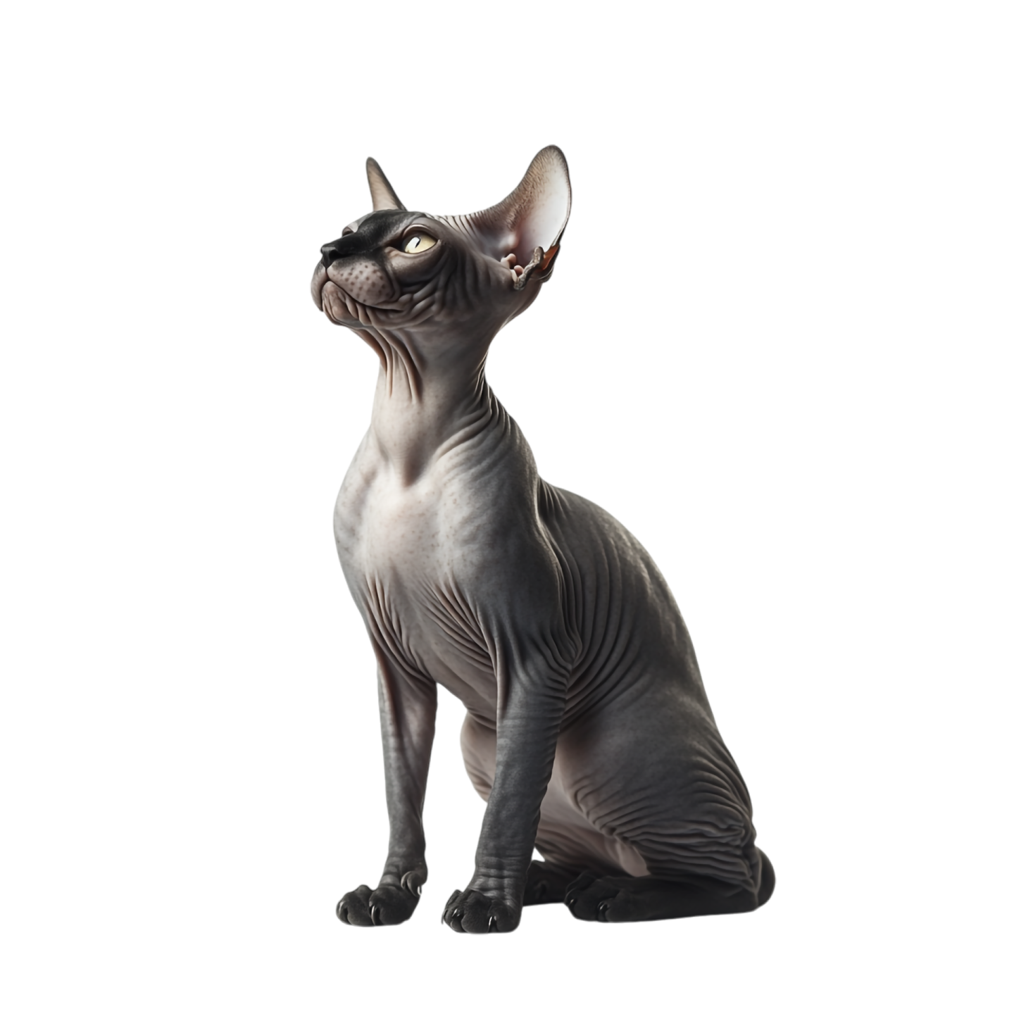 a cat sitting on top of a white surface