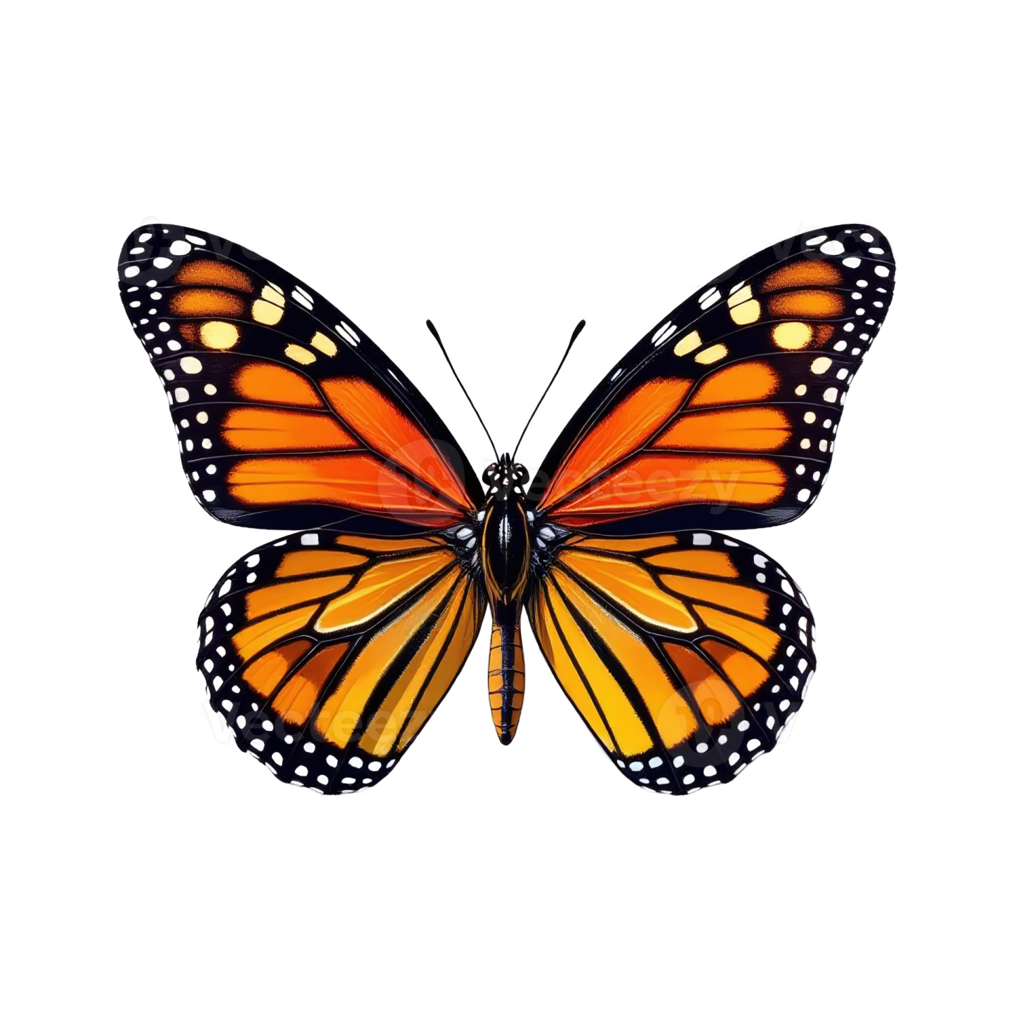 a monarch butterfly on a white background