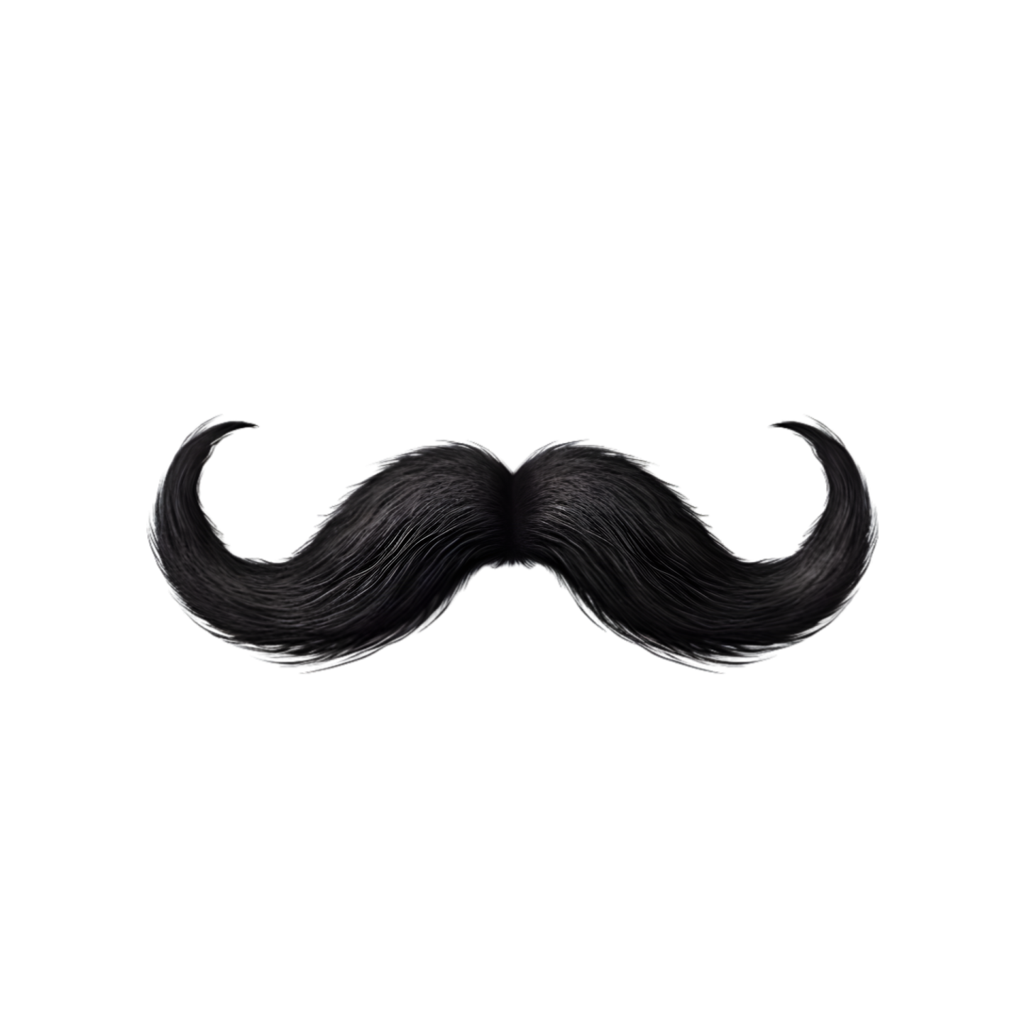a black mustache on a white background