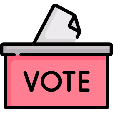 a voting box with the word vote on it