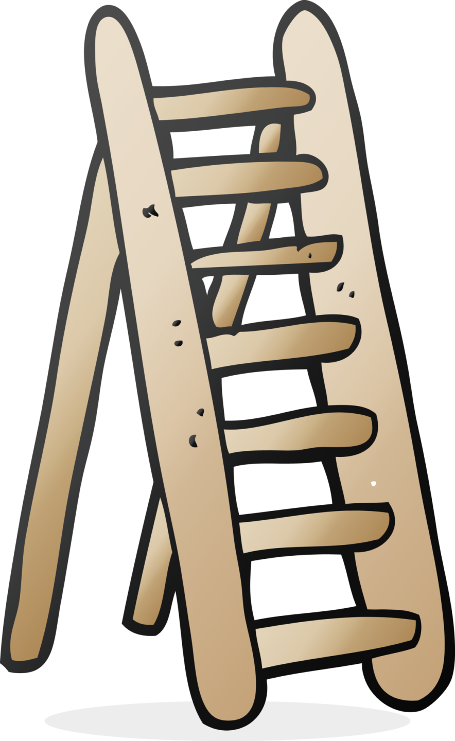 a ladder that is leaning on the ground