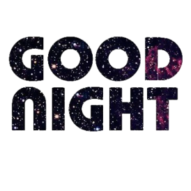 the words good night on a white background