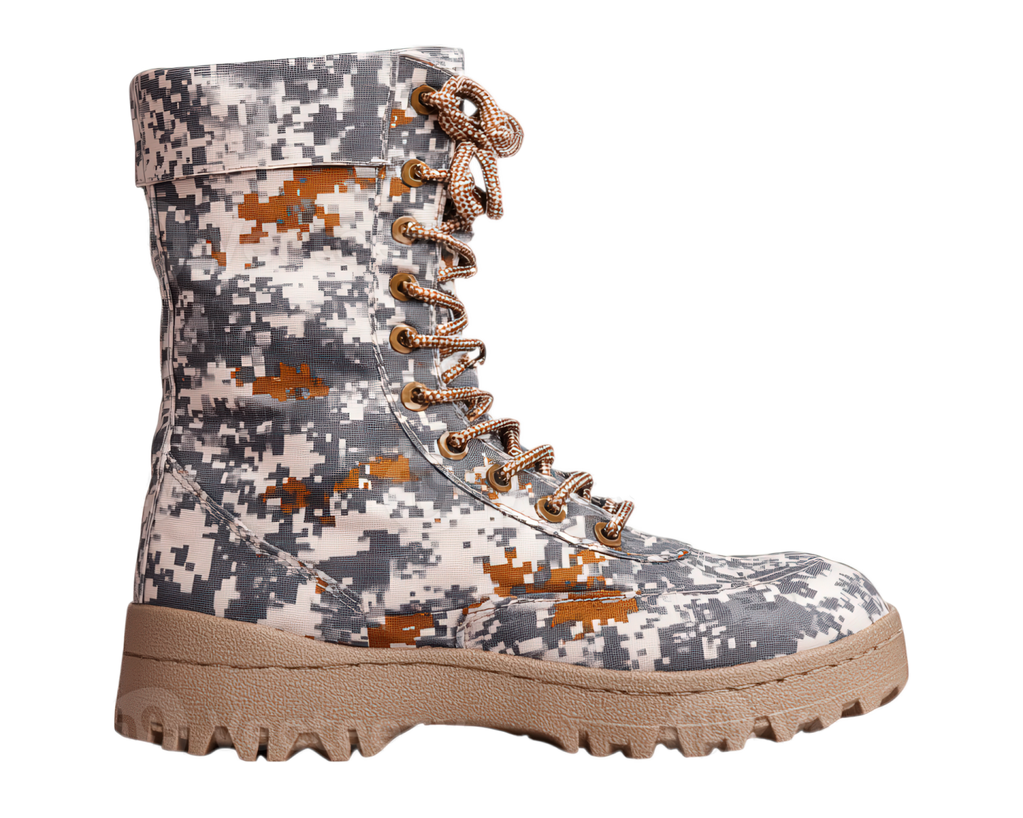 a pair of military boots on a white background