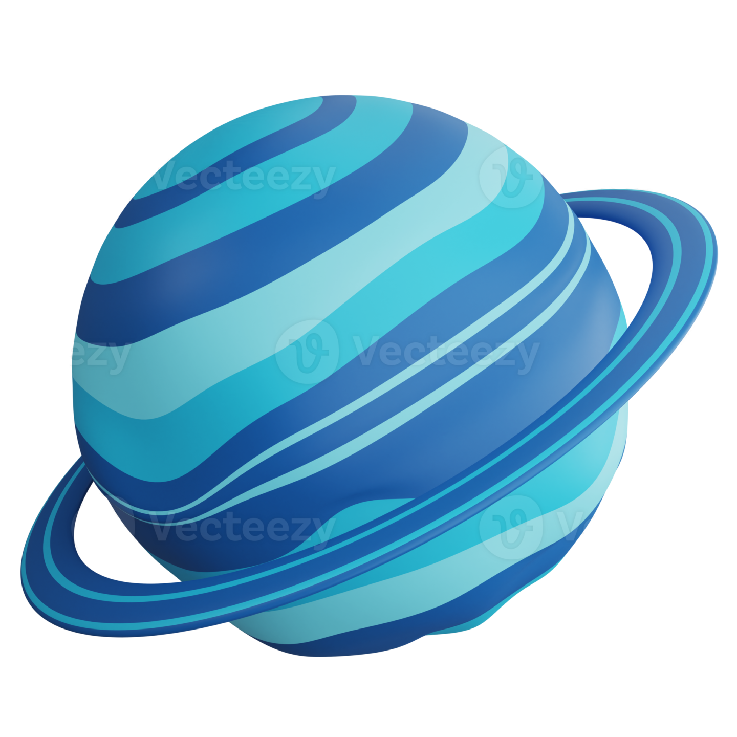 an image of a blue and white striped saturn