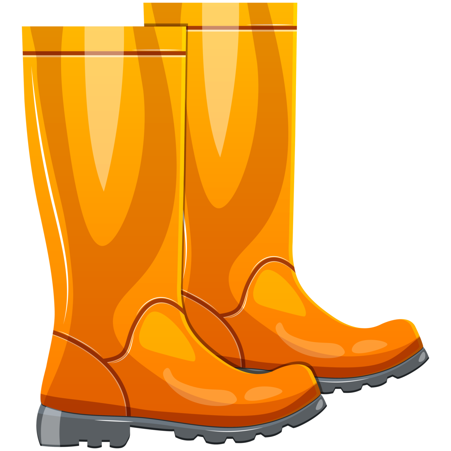 a pair of yellow rain boots