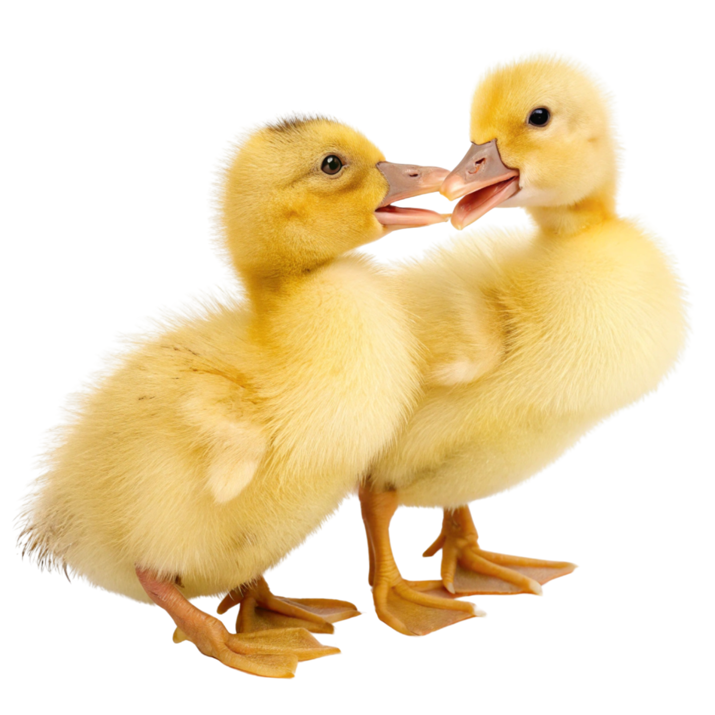 a pair of yellow ducklings