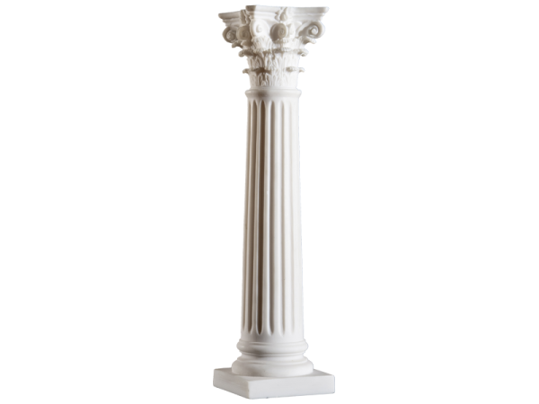 a white pedestal with a flower on top