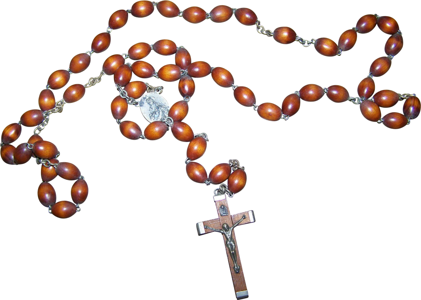 a rosary with a cross on it