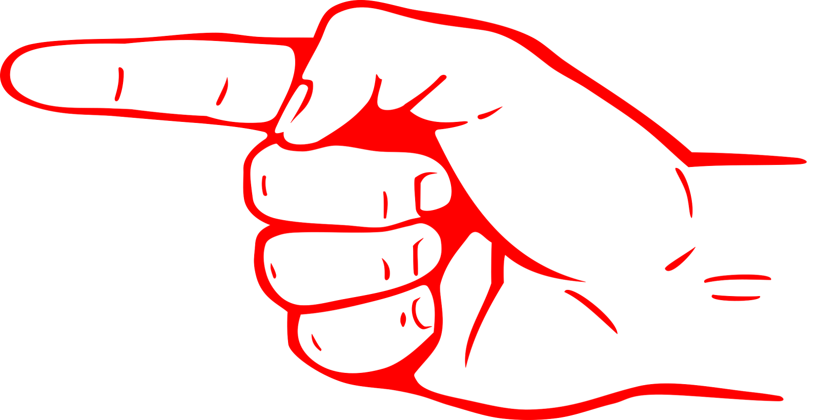 a hand pointing to the right