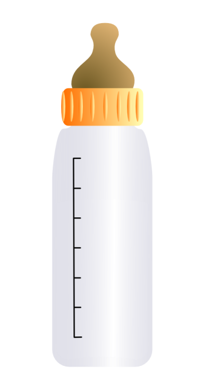 a baby bottle with the lid open