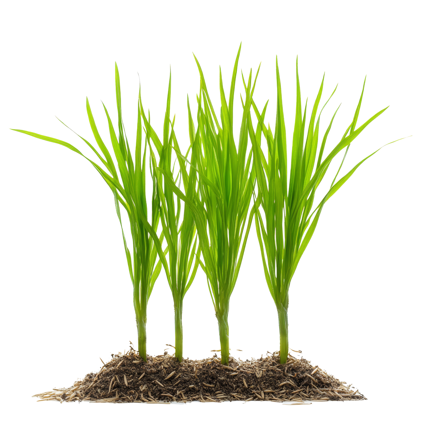a bunch of green grass on a white background