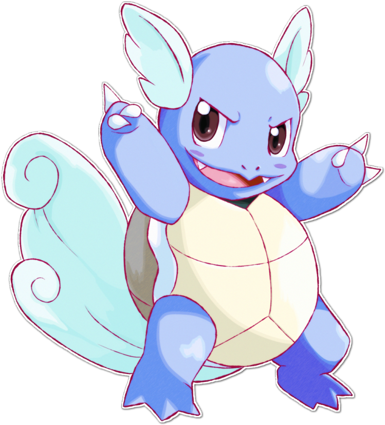 a drawing of a blue and white pokemon