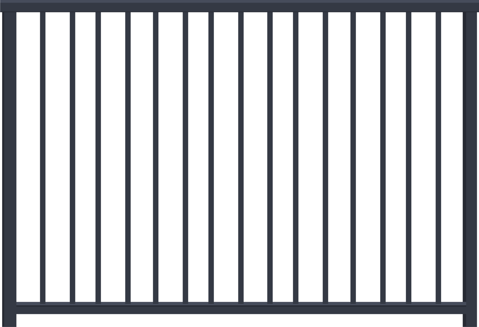a black metal fence on a white background