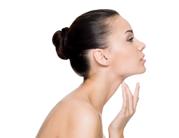 a woman with her hand on her face
