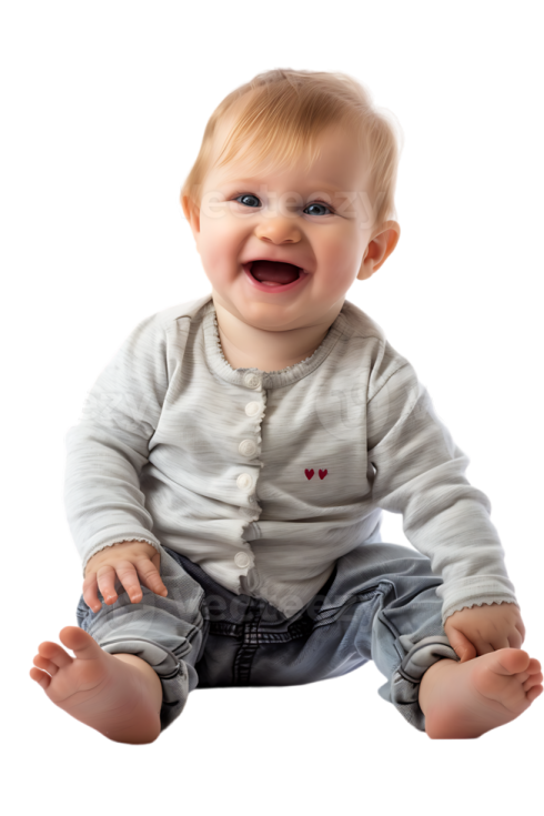 a baby sitting on the floor with his mouth open